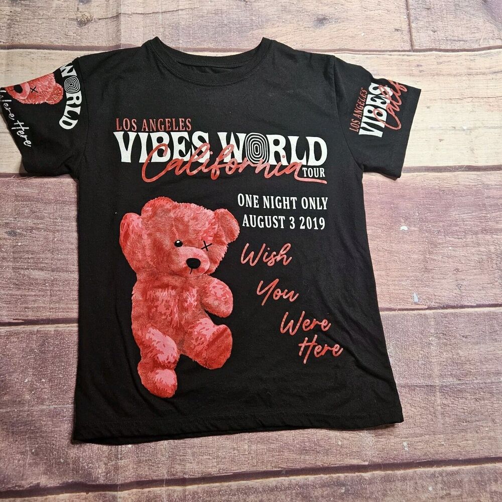 Rare Astroworld Womens T-Shirt Wish You Were Here Vibes Bear Tour Size M